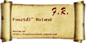 Fosztó Roland névjegykártya