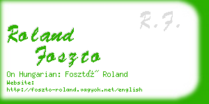 roland foszto business card